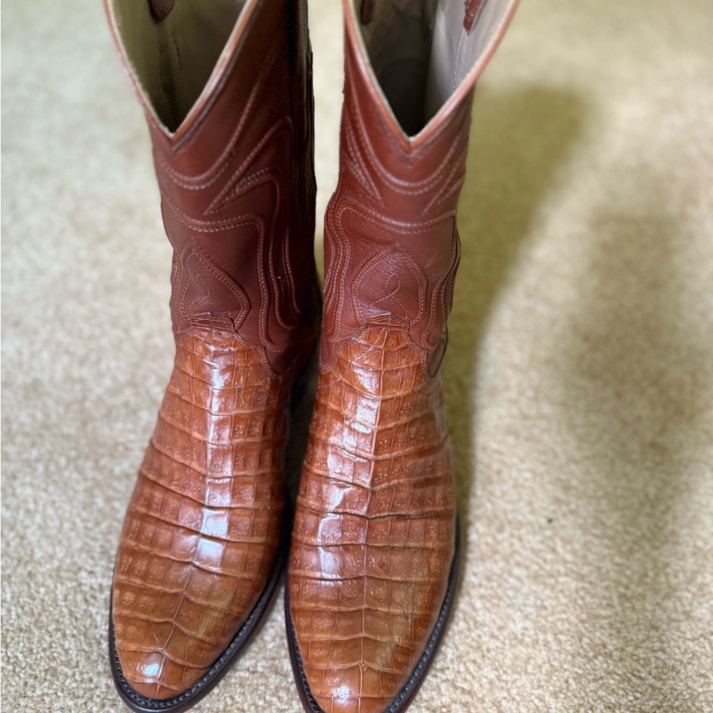 Tecovas Brown Leather Cowboy Boots, in excellent condition - Picture 3 of 4